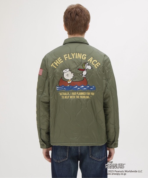 AVIREX（アヴィレックス）の「《AVIREX × PEANUTS》QUILTING JACKET "FLYING ACE" / キルトジャケット "フライングエース" / ピーナッツ / アヴィレックス（ミリタリージャケット・メンズ・ブラック/セージグリーン・LARGE/MEDIUM/XX-LARGE/X-LARGE）」の20枚目の写真