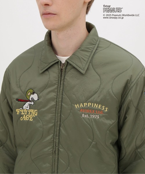 AVIREX（アヴィレックス）の「《AVIREX × PEANUTS》QUILTING JACKET "FLYING ACE" / キルトジャケット "フライングエース" / ピーナッツ / アヴィレックス（ミリタリージャケット・メンズ・ブラック/セージグリーン・LARGE/MEDIUM/XX-LARGE/X-LARGE）」の18枚目の写真