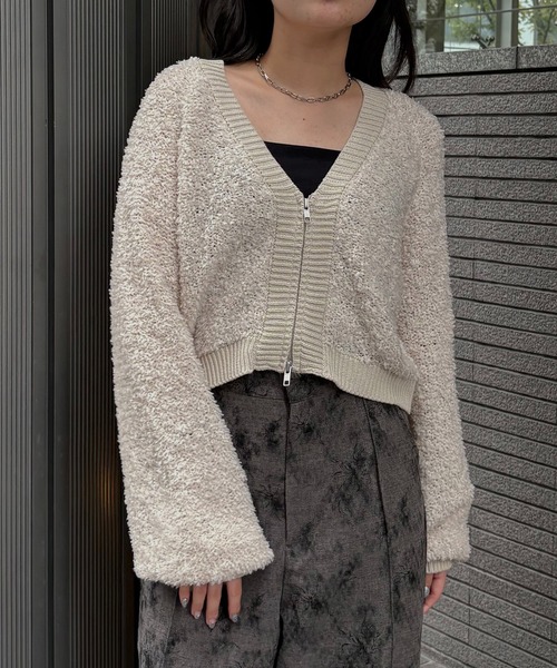 &g'aime（アンジェム）の「【&g'aime】バタフライヤーンカーディガン　Butterfly Yarn Cardigan（カーディガン/ボレロ・レディース・ブラック/チャコールグレー/アイボリー・FREE）」の11枚目の写真