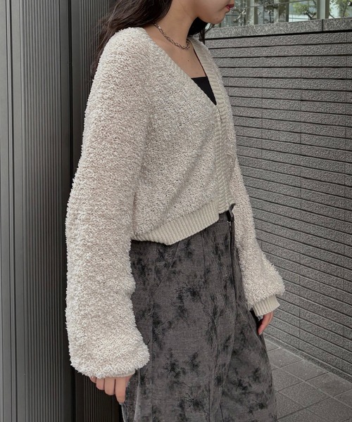 &g'aime（アンジェム）の「【&g'aime】バタフライヤーンカーディガン　Butterfly Yarn Cardigan（カーディガン/ボレロ・レディース・ブラック/チャコールグレー/アイボリー・FREE）」の16枚目の写真