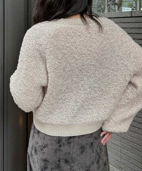 &g'aime（アンジェム）の「【&g'aime】バタフライヤーンカーディガン　Butterfly Yarn Cardigan（カーディガン/ボレロ・レディース・ブラック/チャコールグレー/アイボリー・FREE）」の18枚目の写真