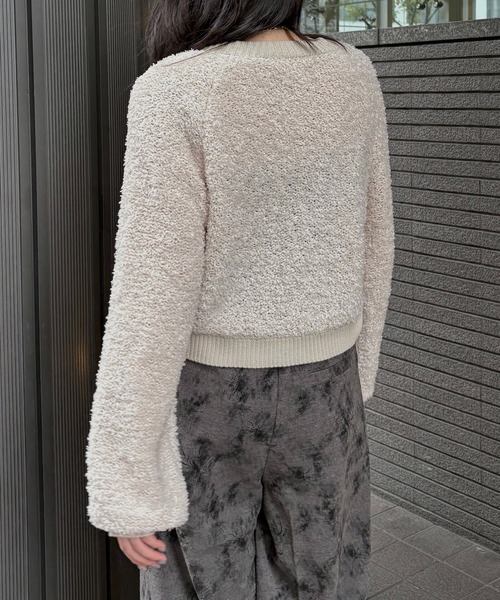 &g'aime（アンジェム）の「【&g'aime】バタフライヤーンカーディガン　Butterfly Yarn Cardigan（カーディガン/ボレロ・レディース・ブラック/チャコールグレー/アイボリー・FREE）」の13枚目の写真