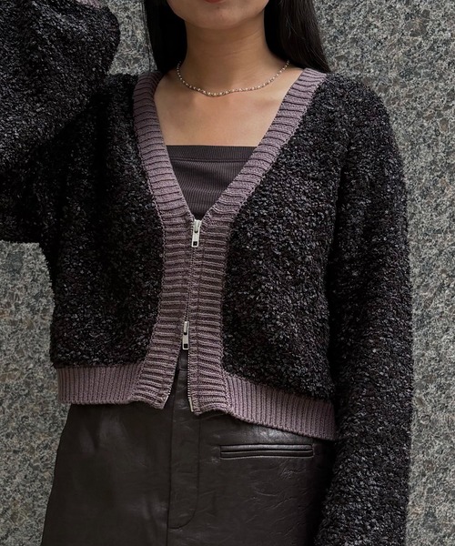 &g'aime（アンジェム）の「【&g'aime】バタフライヤーンカーディガン　Butterfly Yarn Cardigan（カーディガン/ボレロ・レディース・ブラック/チャコールグレー/アイボリー・FREE）」の22枚目の写真