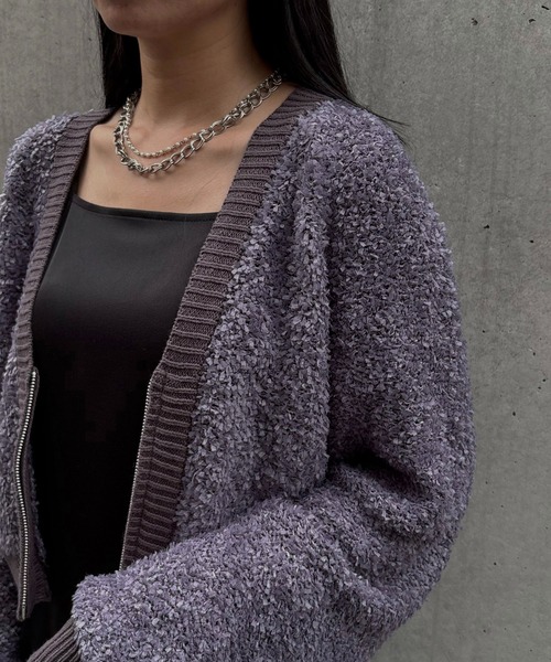 &g'aime（アンジェム）の「【&g'aime】バタフライヤーンカーディガン　Butterfly Yarn Cardigan（カーディガン/ボレロ・レディース・ブラック/チャコールグレー/アイボリー・FREE）」の5枚目の写真