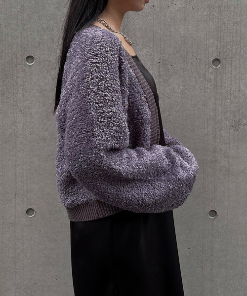 &g'aime（アンジェム）の「【&g'aime】バタフライヤーンカーディガン　Butterfly Yarn Cardigan（カーディガン/ボレロ・レディース・ブラック/チャコールグレー/アイボリー・FREE）」の6枚目の写真