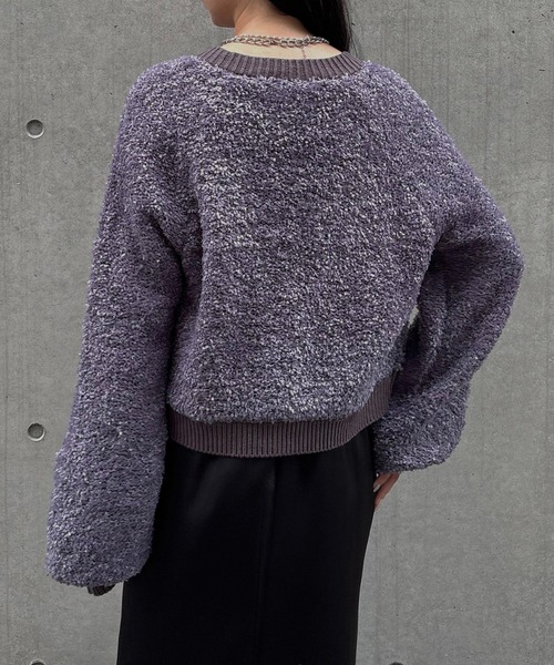 &g'aime（アンジェム）の「【&g'aime】バタフライヤーンカーディガン　Butterfly Yarn Cardigan（カーディガン/ボレロ・レディース・ブラック/チャコールグレー/アイボリー・FREE）」の9枚目の写真