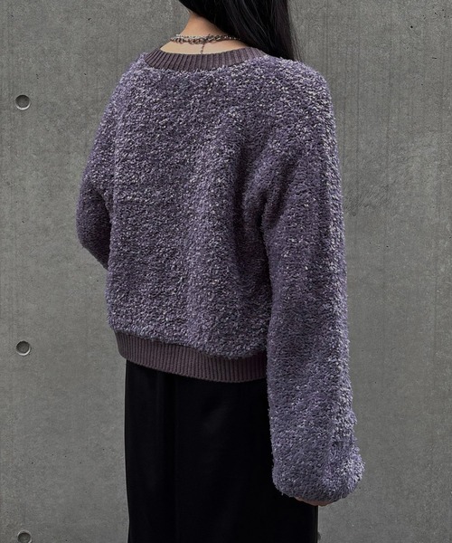 &g'aime（アンジェム）の「【&g'aime】バタフライヤーンカーディガン　Butterfly Yarn Cardigan（カーディガン/ボレロ・レディース・ブラック/チャコールグレー/アイボリー・FREE）」の8枚目の写真