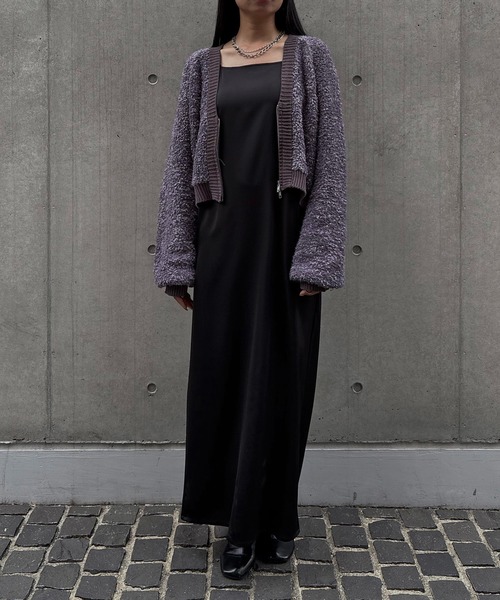 &g'aime（アンジェム）の「【&g'aime】バタフライヤーンカーディガン　Butterfly Yarn Cardigan（カーディガン/ボレロ・レディース・ブラック/チャコールグレー/アイボリー・FREE）」の10枚目の写真