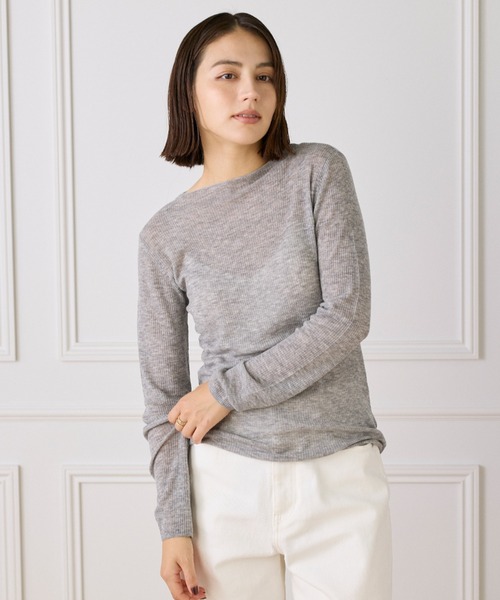 I.T.'S international(イッツインターナショナル)の「モックネックリブニット《Melty air wool》(ニット/セーター・レディース・ブルー/ブラック/ピンク/グレー/オフホワイト・フリー)」の3枚目の写真