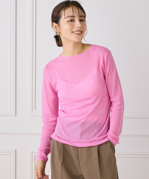 I.T.'S international(イッツインターナショナル)の「モックネックリブニット《Melty air wool》(ニット/セーター・レディース・ブルー/ブラック/ピンク/グレー/オフホワイト・フリー)」の5枚目の写真