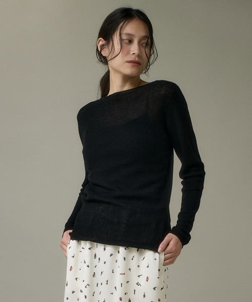 I.T.'S international(イッツインターナショナル)の「モックネックリブニット《Melty air wool》(ニット/セーター・レディース・ブルー/ブラック/ピンク/グレー/オフホワイト・フリー)」の2枚目の写真