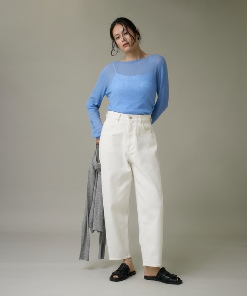 I.T.'S international(イッツインターナショナル)の「モックネックリブニット《Melty air wool》(ニット/セーター・レディース・ブルー/ブラック/ピンク/グレー/オフホワイト・フリー)」の17枚目の写真