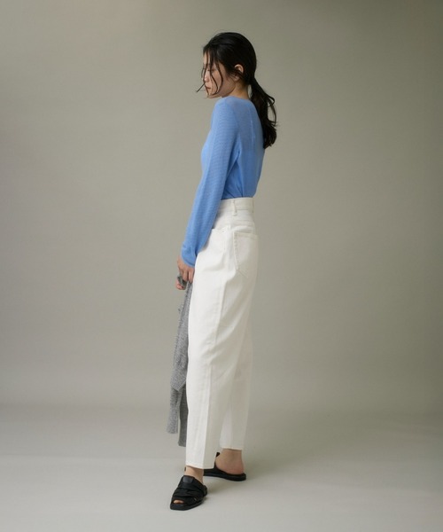 I.T.'S international(イッツインターナショナル)の「モックネックリブニット《Melty air wool》(ニット/セーター・レディース・ブルー/ブラック/ピンク/グレー/オフホワイト・フリー)」の19枚目の写真