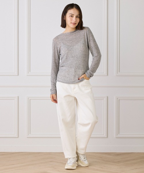 I.T.'S international(イッツインターナショナル)の「モックネックリブニット《Melty air wool》(ニット/セーター・レディース・ブルー/ブラック/ピンク/グレー/オフホワイト・フリー)」の7枚目の写真