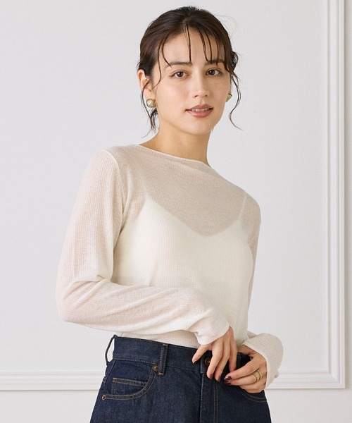 I.T.'S international(イッツインターナショナル)の「モックネックリブニット《Melty air wool》(ニット/セーター・レディース・ブルー/ブラック/ピンク/グレー/オフホワイト・フリー)」の10枚目の写真