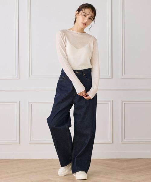 I.T.'S international(イッツインターナショナル)の「モックネックリブニット《Melty air wool》(ニット/セーター・レディース・ブルー/ブラック/ピンク/グレー/オフホワイト・フリー)」の11枚目の写真