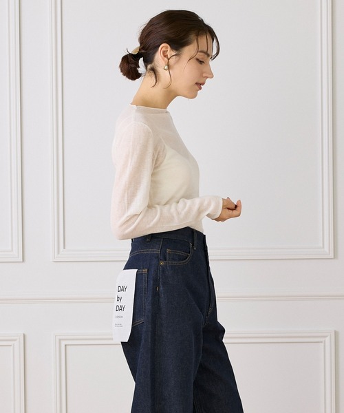 I.T.'S international(イッツインターナショナル)の「モックネックリブニット《Melty air wool》(ニット/セーター・レディース・ブルー/ブラック/ピンク/グレー/オフホワイト・フリー)」の12枚目の写真