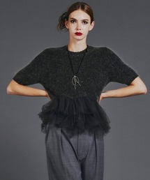 一回着用●sov. ソブ●ボリュームフリル ノースリーブ ニット●黒 ブラック Sov.（ソブ）のファッション通販 - ZOZOTOWN（カラー：ブラック/黒色系）