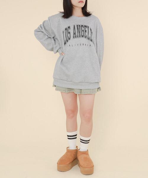 WOND（ウォンド）の「WOND/LOSANGELESプルオーバー（スウェット・レディース・杢グレー/ブラック・FREE）」の9枚目の写真