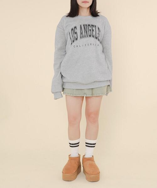 WOND（ウォンド）の「WOND/LOSANGELESプルオーバー（スウェット・レディース・杢グレー/ブラック・FREE）」の4枚目の写真
