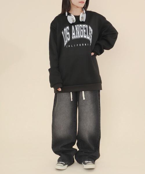 WOND（ウォンド）の「WOND/LOSANGELESプルオーバー（スウェット・レディース・杢グレー/ブラック・FREE）」の6枚目の写真