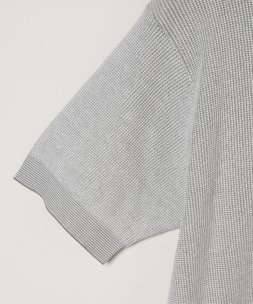 three dots(スリードッツ)の「オーガニックコットン ワッフル ポロシャツ(ポロシャツ・メンズ・グレー系その他/ブラック系その他2・MEDIUM/SMALL)」の7枚目の写真