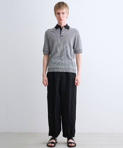 three dots(スリードッツ)の「オーガニックコットン ワッフル ポロシャツ(ポロシャツ・メンズ・グレー系その他/ブラック系その他2・MEDIUM/SMALL)」の3枚目の写真