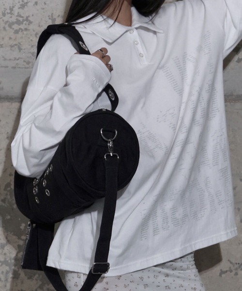 FANCY CLUB（ファンシークラブ）の「【FANCY CLUB】FFFF EYELET DUFFLE BAG / 【ファンシークラブ】ＦＦＦＦアイレットダッフルバッグ（ショルダーバッグ・レディース・ブラック/グリーン系カモフラージュ・ONE SIZE）」の11枚目の写真