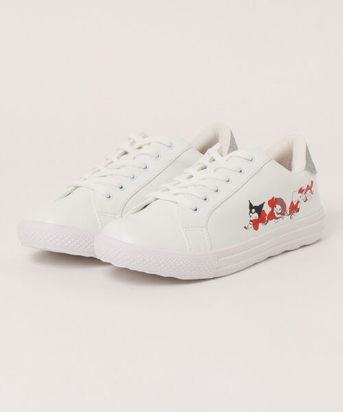 sanrio（サンリオ）の「【SANRIO】サンリオキャラクターズ コートタイプスニーカー（スニーカー・レディース・ブラック/ホワイト・S/M/L/LL）」の2枚目の写真