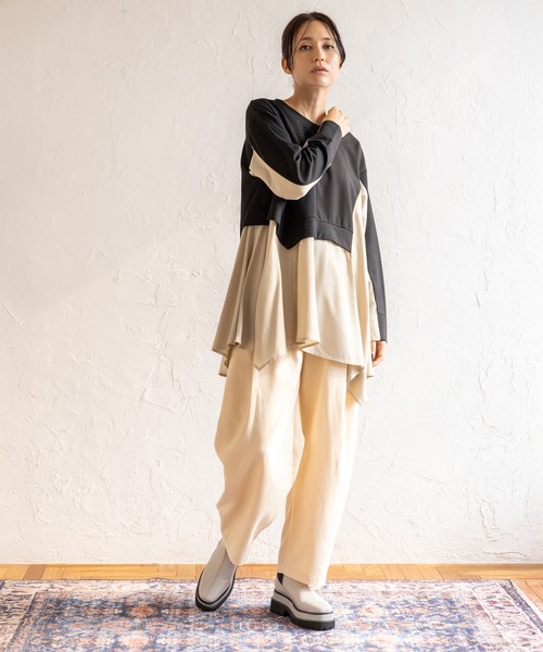 OSMOSIS(オズモーシス)の「タックカーブパンツ(その他パンツ・レディース・イエロー/ライトパープル/アイボリー/ブラック・ONE SIZE)」の22枚目の写真