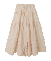 ピンクハウス　フルーツ　刺繍　スカラップ　スカート　綿ローン　ピコフリル ピンクハウス フルーツ 刺繍 スカラップ スカート 綿ローン