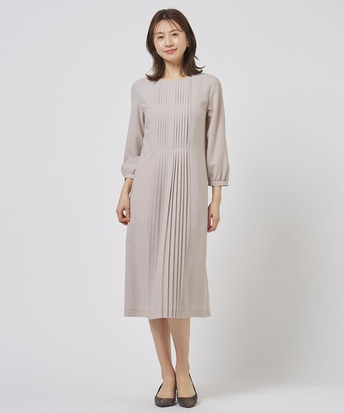 J.PRESS Ladies(J.プレス レディス)の「ノルディス2wayジョーゼット フロントプリーツ ワンピース(ワンピース・レディース・ブラック系/ベージュ系/ネイビー系・S/XS)」の15枚目の写真