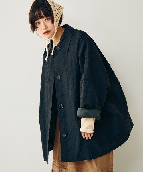 Crisp（クリスプ）の「ステンカラーミドルコート（ステンカラーコート・レディース・ブラウン/ブラック・FREE）」の2枚目の写真