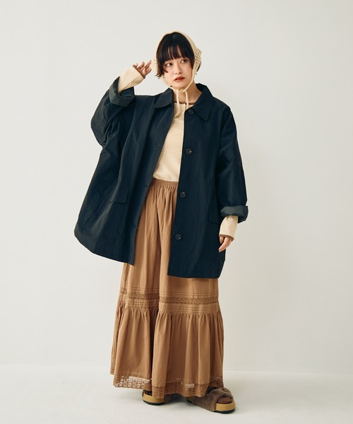 Crisp（クリスプ）の「ステンカラーミドルコート（ステンカラーコート・レディース・ブラウン/ブラック・FREE）」の3枚目の写真