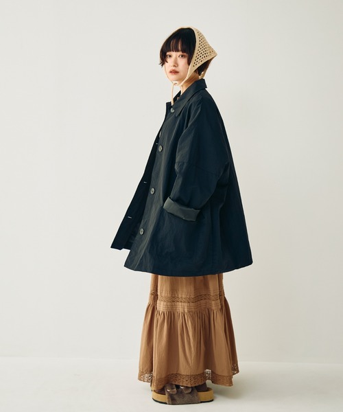 Crisp（クリスプ）の「ステンカラーミドルコート（ステンカラーコート・レディース・ブラウン/ブラック・FREE）」の5枚目の写真