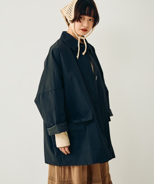 Crisp（クリスプ）の「ステンカラーミドルコート（ステンカラーコート・レディース・ブラウン/ブラック・FREE）」の7枚目の写真