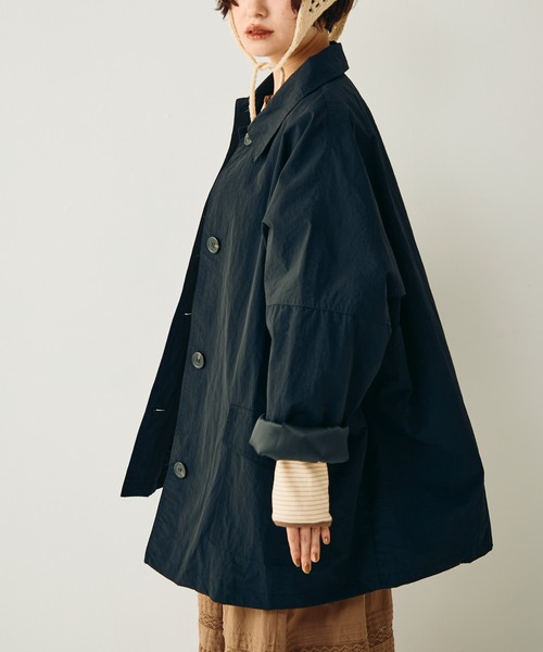Crisp（クリスプ）の「ステンカラーミドルコート（ステンカラーコート・レディース・ブラウン/ブラック・FREE）」の8枚目の写真