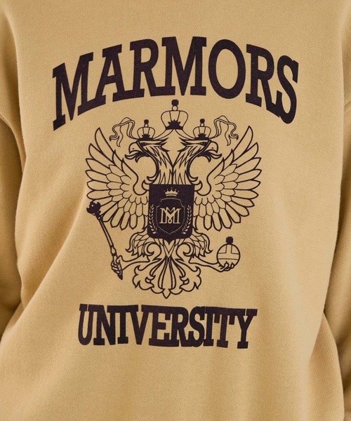 セール】【marmors】emblem flockey print sweat（スウェット