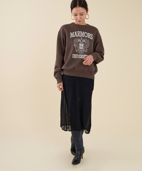 セール】【marmors】emblem flockey print sweat（スウェット