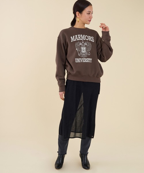 marmors（マルモア）の「【marmors】emblem flockey print sweat（スウェット・レディース・グレー/ブラウン/キャメル・36）」の12枚目の写真