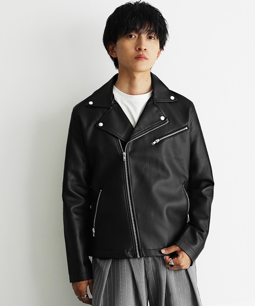 MinoriTY select】PUレザーダブルライダース メンズ（ライダース