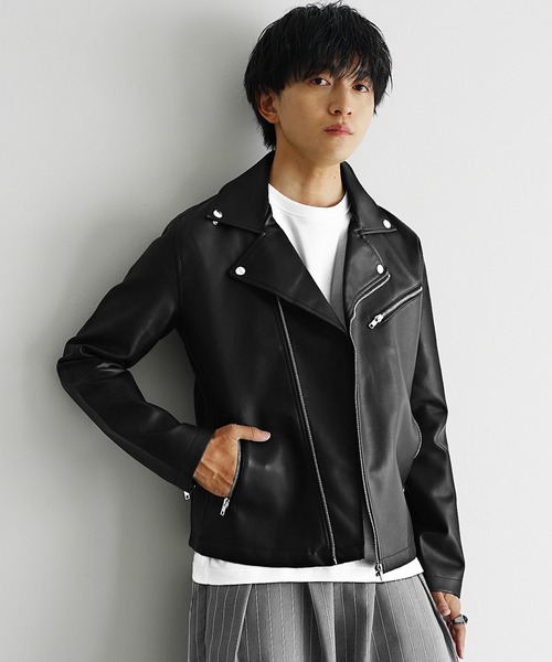 MinoriTY select】PUレザーダブルライダース メンズ（ライダース