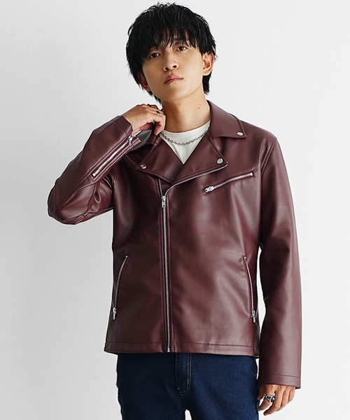 MinoriTY select】PUレザーダブルライダース メンズ（ライダース