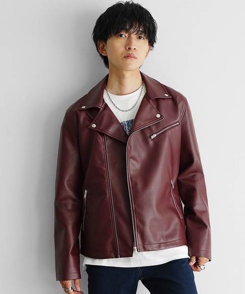 MinoriTY(マイノリティ)の「【MinoriTY select】PUレザーダブルライダース メンズ(ライダースジャケット・メンズ・ブラック/ワイン・M/L/LL)」の12枚目の写真