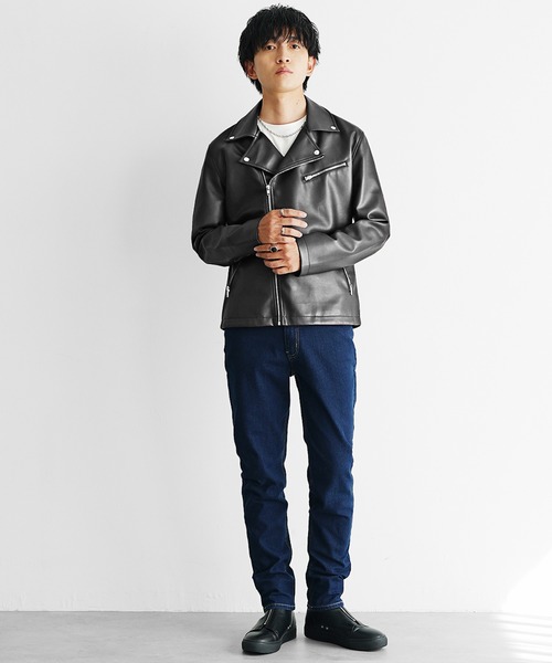 MinoriTY select】PUレザーダブルライダース メンズ（ライダース