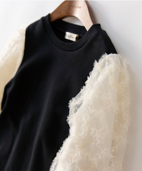 BRANSHES（ブランシェス）の「ふんわり袖ワンピース（ワンピース・キッズ・ブラック/ピンク・110/150/100/90/80/130/120/140）」の10枚目の写真