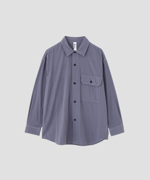 MHL.（エムエイチエル）の「GARMENT DYE PLATED ORGANIC COTTON SHIRT（シャツ/ブラウス・メンズ・ブルー系その他4/ブラック・SMALL/MEDIUM/LARGE）」の10枚目の写真