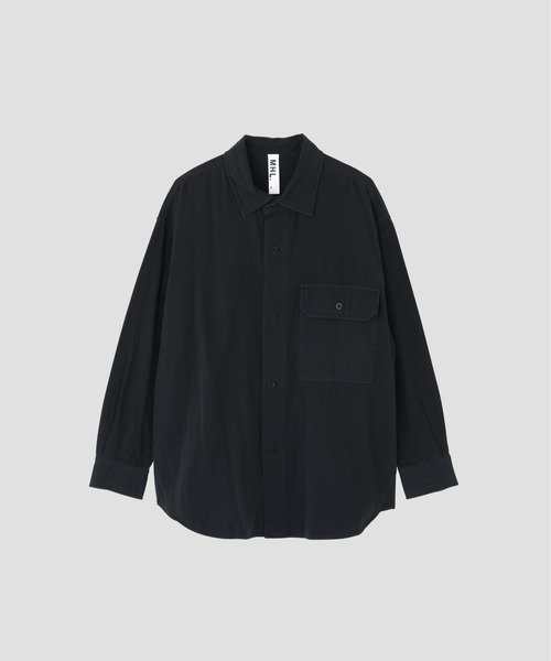 MHL.（エムエイチエル）の「GARMENT DYE PLATED ORGANIC COTTON SHIRT（シャツ/ブラウス・メンズ・ブルー系その他4/ブラック・SMALL/MEDIUM/LARGE）」の11枚目の写真