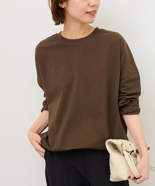 JOURNAL STANDARD relume(ジャーナルスタンダード レリューム)の「《追加2 / 新色》ギャザーヘムロングスリーブ(Tシャツ/カットソー・レディース・ホワイト/ブラウン/ブラック/ライトグレー・FREE)」の4枚目の写真