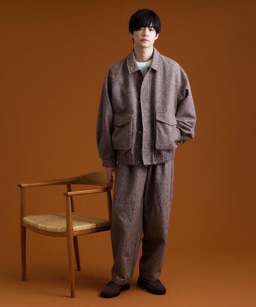 THE SHOP TK (ザ ショップ ティーケー )の「ツイードワイドパンツ 【洗濯機OK/セットアップ可】(その他パンツ・メンズ・キャメル/グレー系その他4・02/03/04)」の4枚目の写真